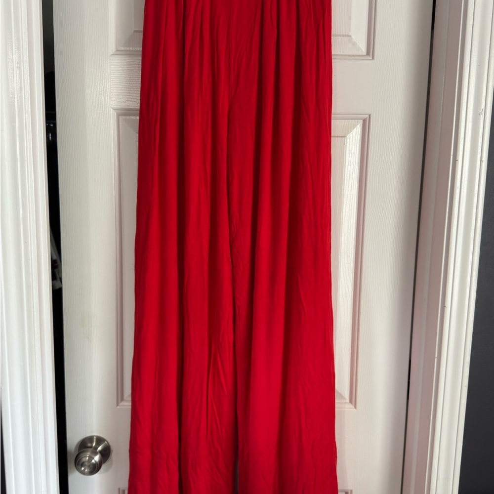 Vibrant Red Maxi Pants